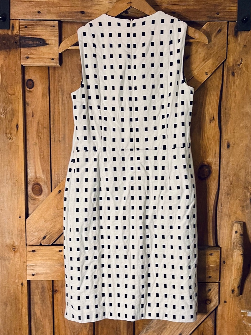 Akris Punto Black White Geometric Square Print Sheath Dress Size 12 - Picture 7 of 10